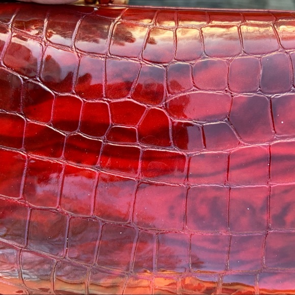 Isabella Fiore Croc Embossed Hardshell Bag Purse - Picture 6 of 10